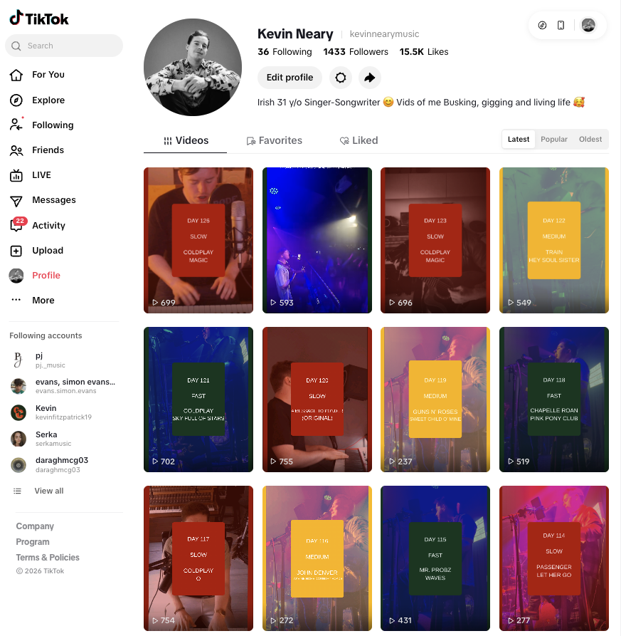 Kevin Neary TikTok profile preview